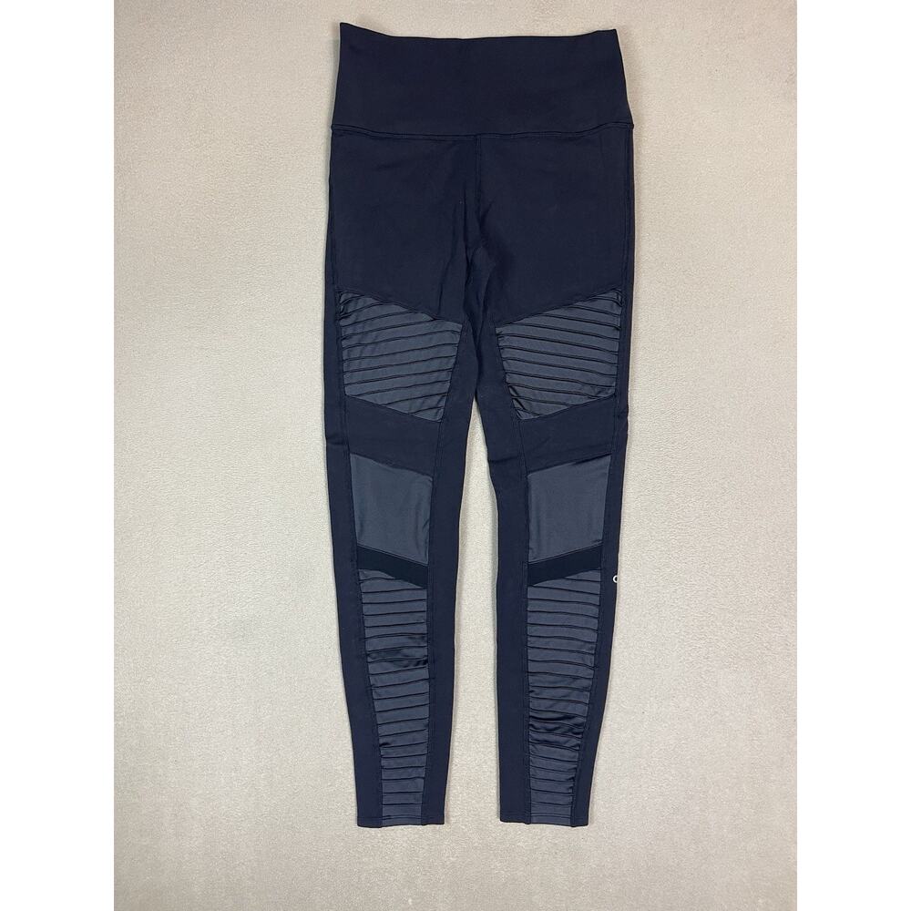 Alo Yoga Legging Womens S Black Moto 7/8 Length High Waist Athletic Stretch Pant